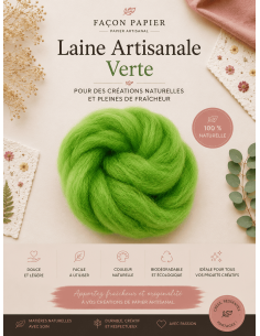Laine vierge naturel vert sapin