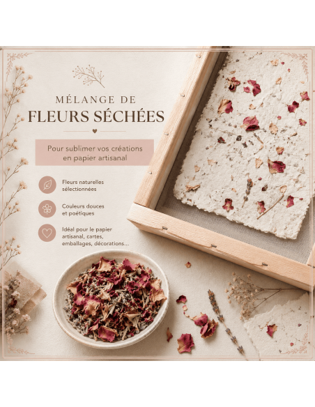 Mélange de fleurs naturelles séchées. Parfum de fleur avec prédominance de lavande.