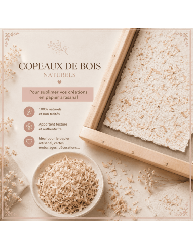 Copeaux de bois à incorporer dans vos créations loisir créatif.