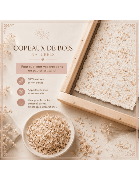 Copeaux de bois à incorporer dans vos créations loisir créatif.
