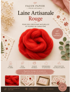 Laine vierge naturel rouge carmin.