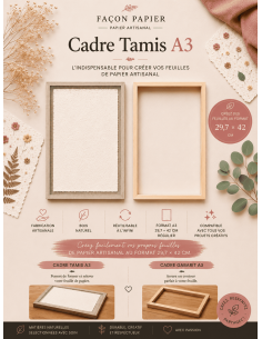Tamis et cadre de calibrage A3 pour la fabrication du papier.